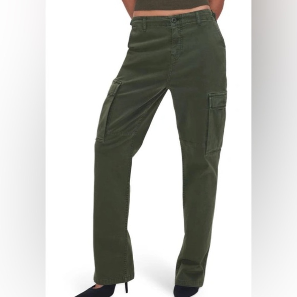 Good American Olive Cargo Pants